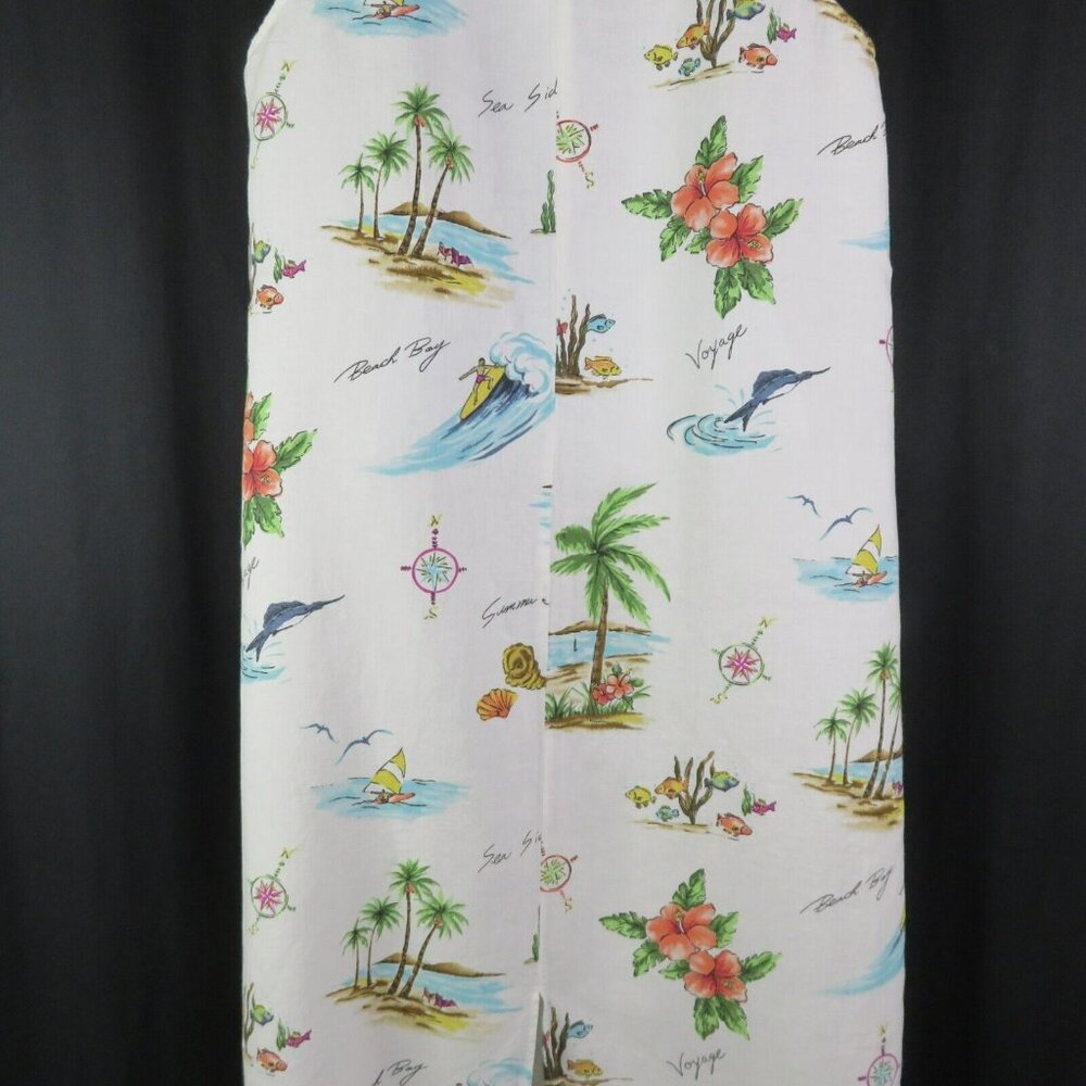 Hot Cotton Hawaiian Dress Beach XL Marc Wear Floral Sheath Cotton Linen Cover Up - Picture 7 of 10